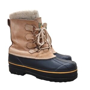 Rugged Exposure Winter Rain Duck Steel Shank Boots Fleece Leather/Wool, Men's 10